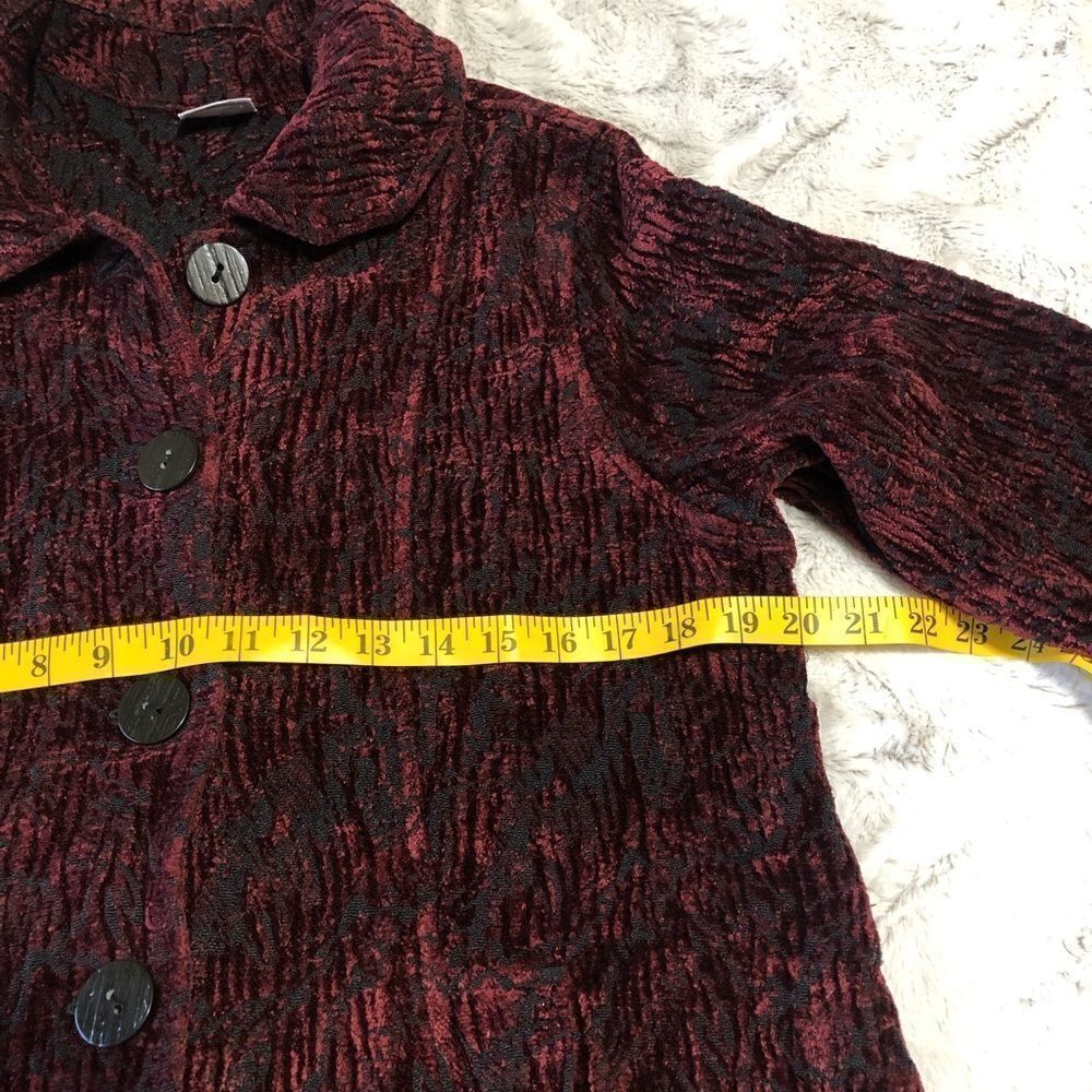 VINTAGE textured velvet button up jacket size S - Picture 6 of 10